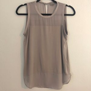 Vince Camuto sheer neck sleeveless blouse
